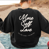 More Self Love Printed Sweatshirt For Women's 2024 - Black/White