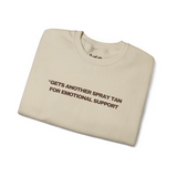 Emotional Support Spray Tan Crewneck Sweatshirt - Women's Winter Top