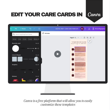 4 Spray Tan Digital Client Care Cards