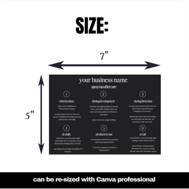4-IN-1 Spray Tan Client Care Cards