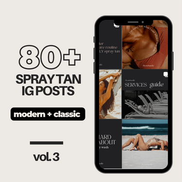 spray tan instagram templates modern done for you social media posts sunless artist