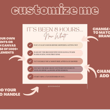 75+ Spray Tan Instagram Posts -VOLUME 1, Editable Social Media Graphics, Canva Templates, Business Marketing, Sunless Artist, Branding