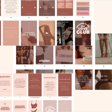 60 Self Love + Woman Empowerment Instagram Posts Canva Template