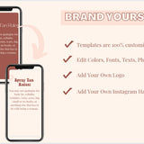 75+ Spray Tan Instagram Posts -VOLUME 1, Editable Social Media Graphics, Canva Templates, Business Marketing, Sunless Artist, Branding