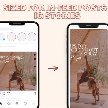 100 Spray Tan Instagram Posts BUNDLE, Volume 2: IG Stories + Resized For In-Feed Posts, Editable Digital Downloads, Canva Templates