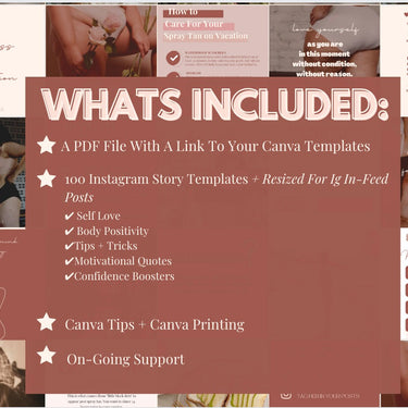 60 Self Love + Woman Empowerment Instagram Posts Canva Template