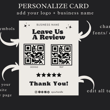 4 Request For Review Card QR Code Templates - Review Canva Templates