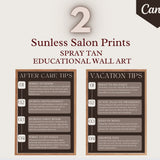 2 Spray Tan Educational Wall Art Digital Prints - Wall Decor Artwork