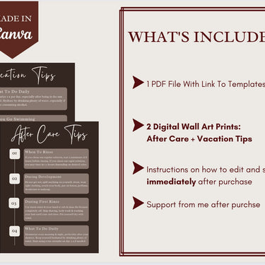 2 Spray Tan Educational Wall Art Digital Prints - Wall Decor Artwork