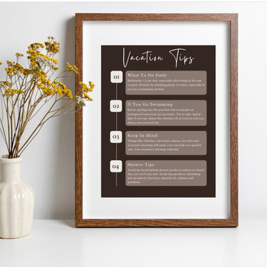 2 Spray Tan Educational Wall Art Digital Prints, Spray Tan After Care + Vacation Tips, Sunless Salon Decor, Canva Templates, Downloads