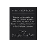 Spray Tan Rules Salon Wall Poster - Wall Decor Wall Print Online