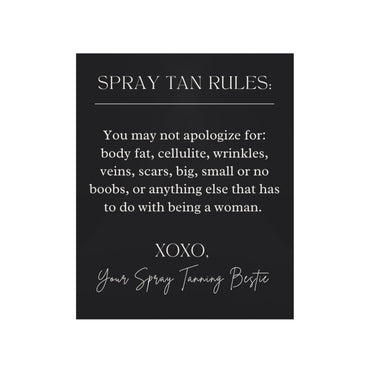 Spray Tan Rules Salon Wall Poster - Wall Decor Wall Print Online