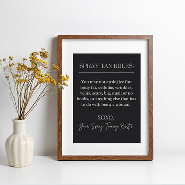 Spray Tan Rules Salon Wall Poster - Wall Decor Wall Print Online