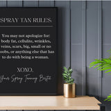 Spray Tan Rules Salon Wall Poster - Wall Decor Wall Print Online