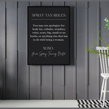 Spray Tan Rules Salon Wall Poster - Wall Decor Wall Print Online