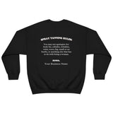 Spray Tanning Rules Crewneck, Size S-5XL, Customize W/ Business Name, Sunless Professional, Spray Tan Clothing, Spray Tan Uniform