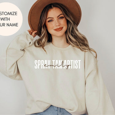 Custom Spray Tan Artist Crewneck Sweatshirt - Women's Long Sleeves Top