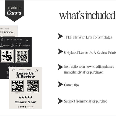 4 Request For Review Card QR Code Templates - Review Canva Templates
