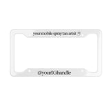 Mobile Spray Tan Artist License Plate Frame - Vehicle Number Plate