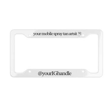 Mobile Spray Tan Artist License Plate Frame - Vehicle Number Plate