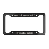Mobile Spray Tan Artist License Plate Frame - Vehicle Number Plate