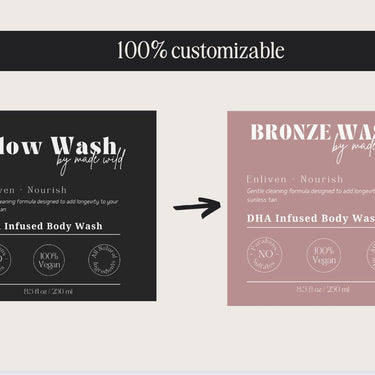 Body Wash Label Canva Template PDF Download 2024