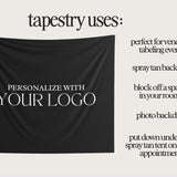 Customized Branded Tapestry, Photo Op Backdrop, Salon Decor, Branded Wall Art. Tabling Events, Photo Booth Backdrop For Salon, Logo Banner