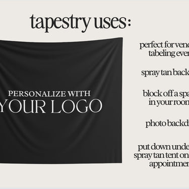 Customized Branded Tapestry, Photo Op Backdrop, Salon Decor, Branded Wall Art. Tabling Events, Photo Booth Backdrop For Salon, Logo Banner