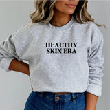 Healthy Skin Era Printed Crewneck Sweatshirt - Winter Top For Women's