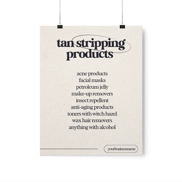 Tan Stripping Products Salon Wall Poster Online