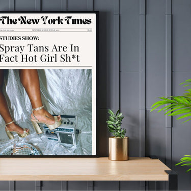Newspaper Spray Tans Hot Girl Sh*t Wall Poster For Salon Online