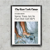 Newspaper Spray Tans Hot Girl Sh*t Wall Poster For Salon Online