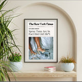 Newspaper Spray Tans Hot Girl Sh*t Wall Poster For Salon Online