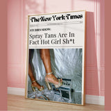 Newspaper Spray Tans Hot Girl Sh*t Wall Poster For Salon Online