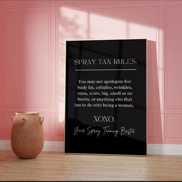 Spray Tan Rules Salon Wall Poster - Wall Decor Wall Print Online