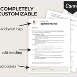 Spray Tan Consultation Forms: Waiver, Consent, Consultation, Client Record Form
