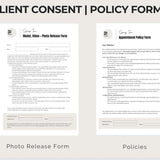 Spray Tan Consultation Forms: Waiver, Consent, Consultation, Client Record Form