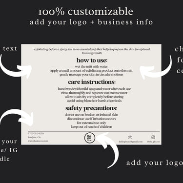 Exfoliating Mitt Insert Card Template For Canva Online