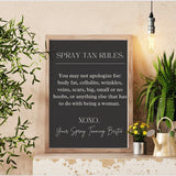 Spray Tan Rules Salon Wall Poster - Wall Decor Wall Print Online