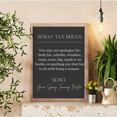 Spray Tan Rules Salon Wall Poster - Wall Decor Wall Print Online
