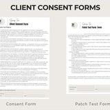 Spray Tan Consultation Forms: Waiver, Consent, Consultation, Client Record Form