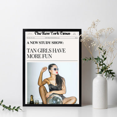 Newspaper Tan Girls Have More Fun Salon Wall Poster 2024