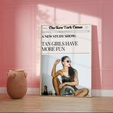Newspaper Tan Girls Have More Fun Salon Wall Poster 2024