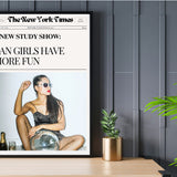 Newspaper Tan Girls Have More Fun Salon Wall Poster 2024