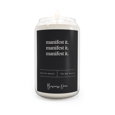 Manifest it candle add your business name