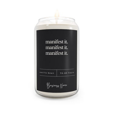 Manifest it candle add your business name 