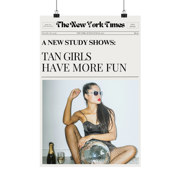 Newspaper Tan Girls Have More Fun Salon Wall Poster 2024