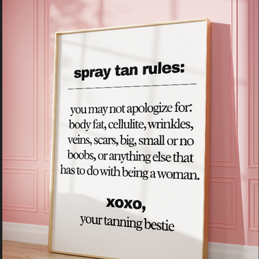 Spray Tan Rules Salon Wall Poster - Wall Decor Print 2024 Online