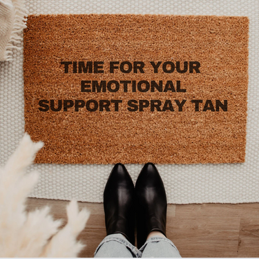 Emotional Support Spray Tan Print Door Mat - Personalized Doormat