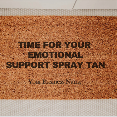 Emotional Support Spray Tan Print Door Mat - Personalized Doormat